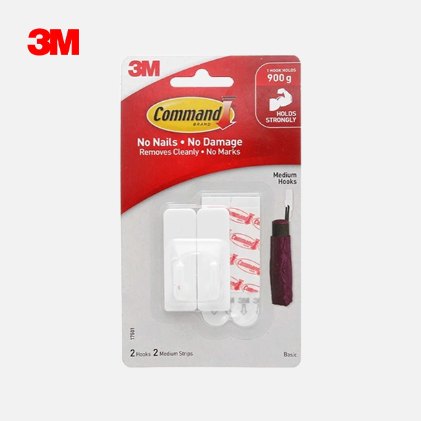 Móc dán tường kiểu vuông Command™ 17501ANZ - Chịu lực 900g - 2 cái/vỉ